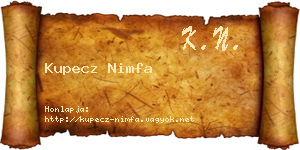 Kupecz Nimfa névjegykártya